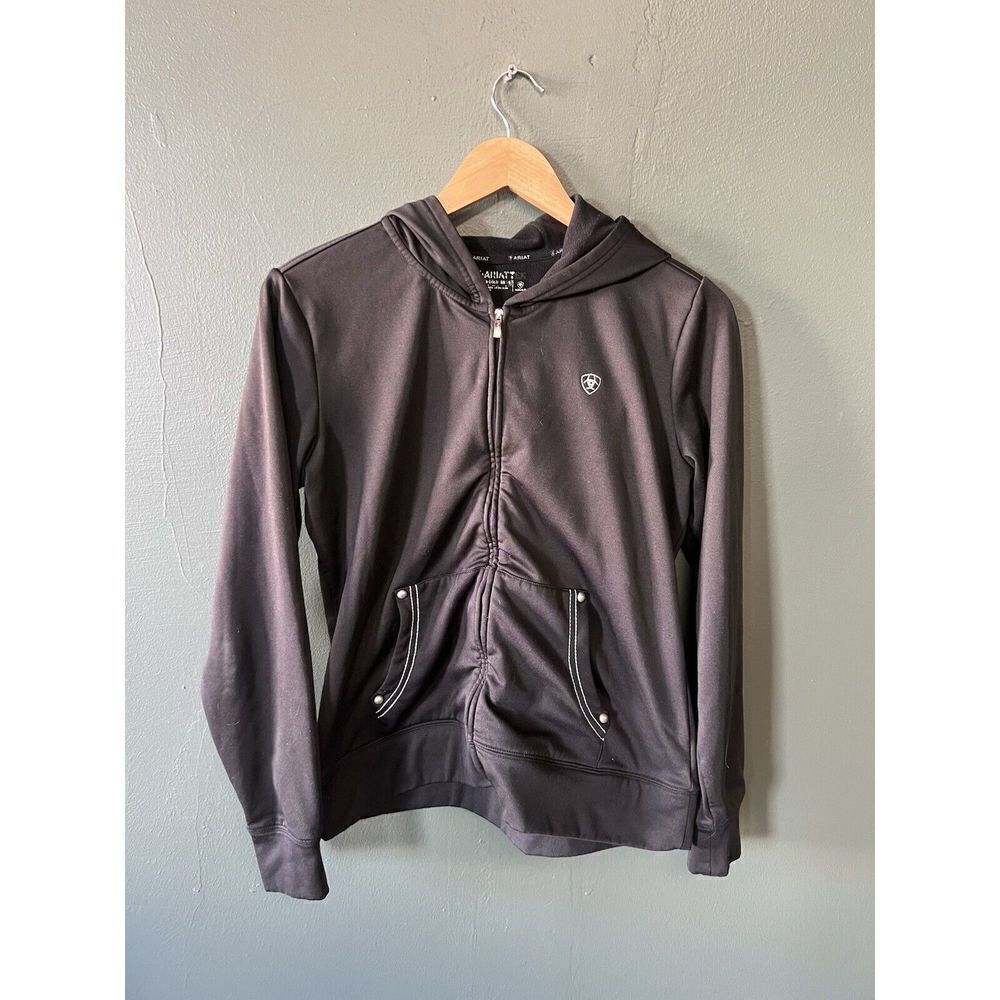 Ariat Cold Series Womens Black Full Zip Hooded Sweatshirt Size Medium